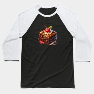 Brownie Cherry Milk Sweet Food Breakfast Yummy Kawaii Vintage Baseball T-Shirt